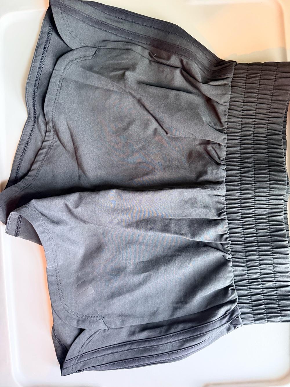 adidas Black Smocked-Waist Circle Skater Skirt
